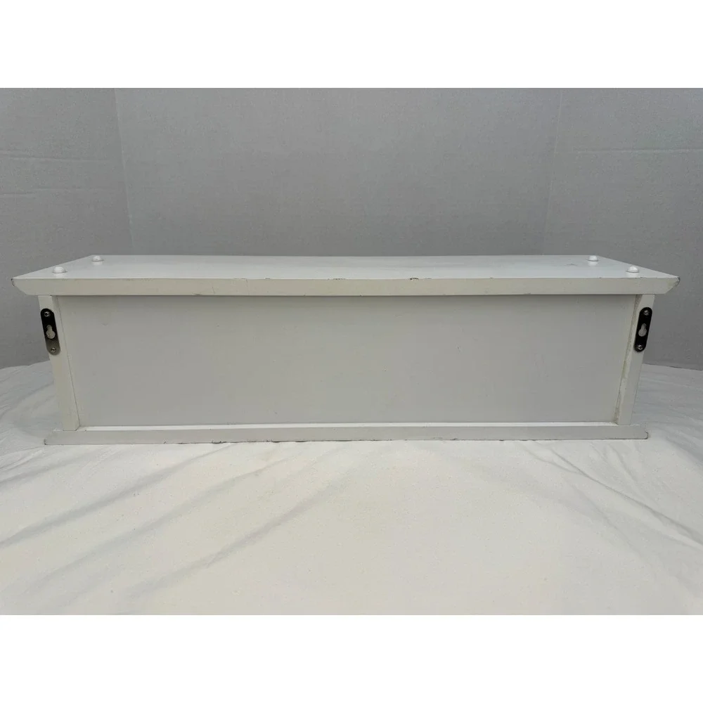 White Wooden 4 Cube Cubby Organizer Wall Mount Storage Rack